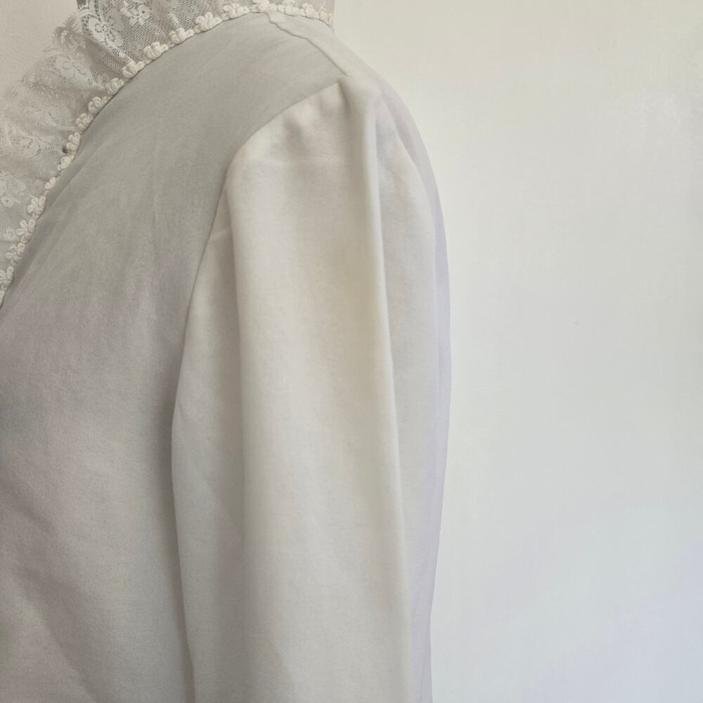 Vintage Edwardian Style Blouse Women Lace Dainty Feminine White Medium - Picture 14 of 14